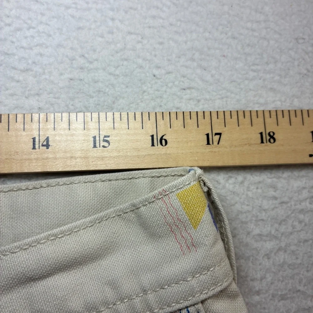 Wallace Barnes Carpenter Pants Men 33x32 Beige Sailboat AOP Double Knee J Crew - Picture 6 of 9